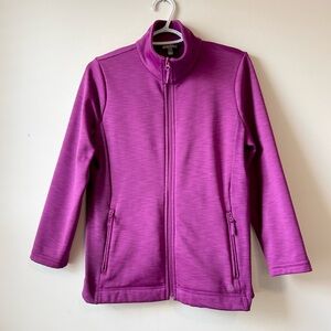 T by Talbots Full Zip Athletic Jacket Womens Sz M Petite Practical Fuchsia